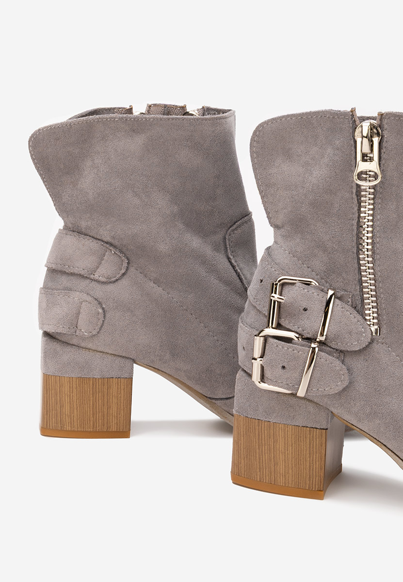 Botine cu toc gros Laroya V5 gri Botine cu toc gros Laroya V5 gri