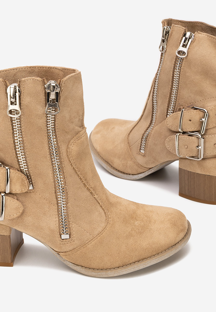 Botine cu toc gros Laroya V5 kaki Botine cu toc gros Laroya V5 kaki