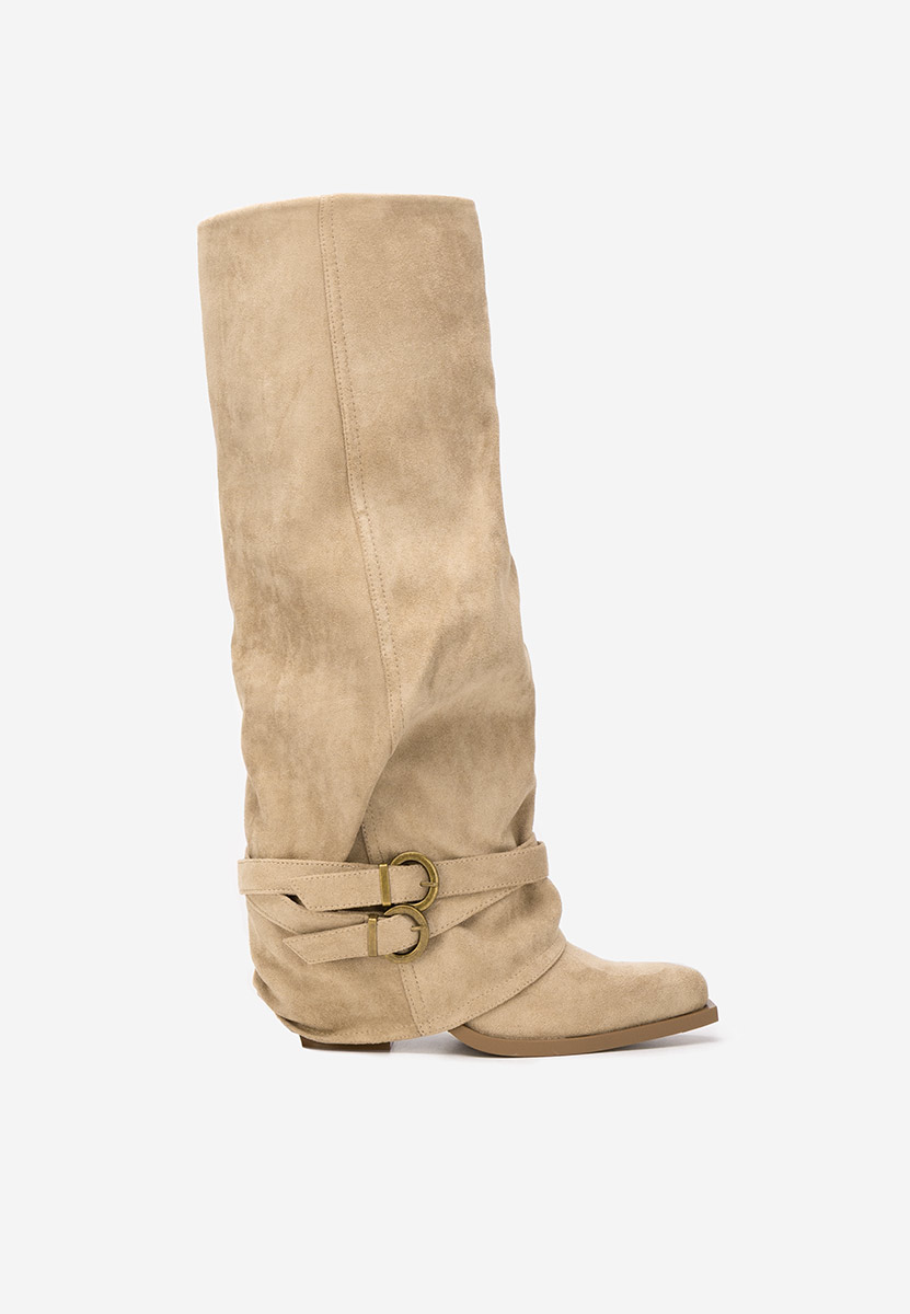 Cizme lungi cu toc gros Vencilie kaki Cizme lungi cu toc gros Vencilie kaki