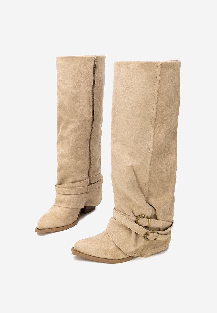 Cizme lungi cu toc gros Vencilie kaki Cizme lungi cu toc gros Vencilie kaki