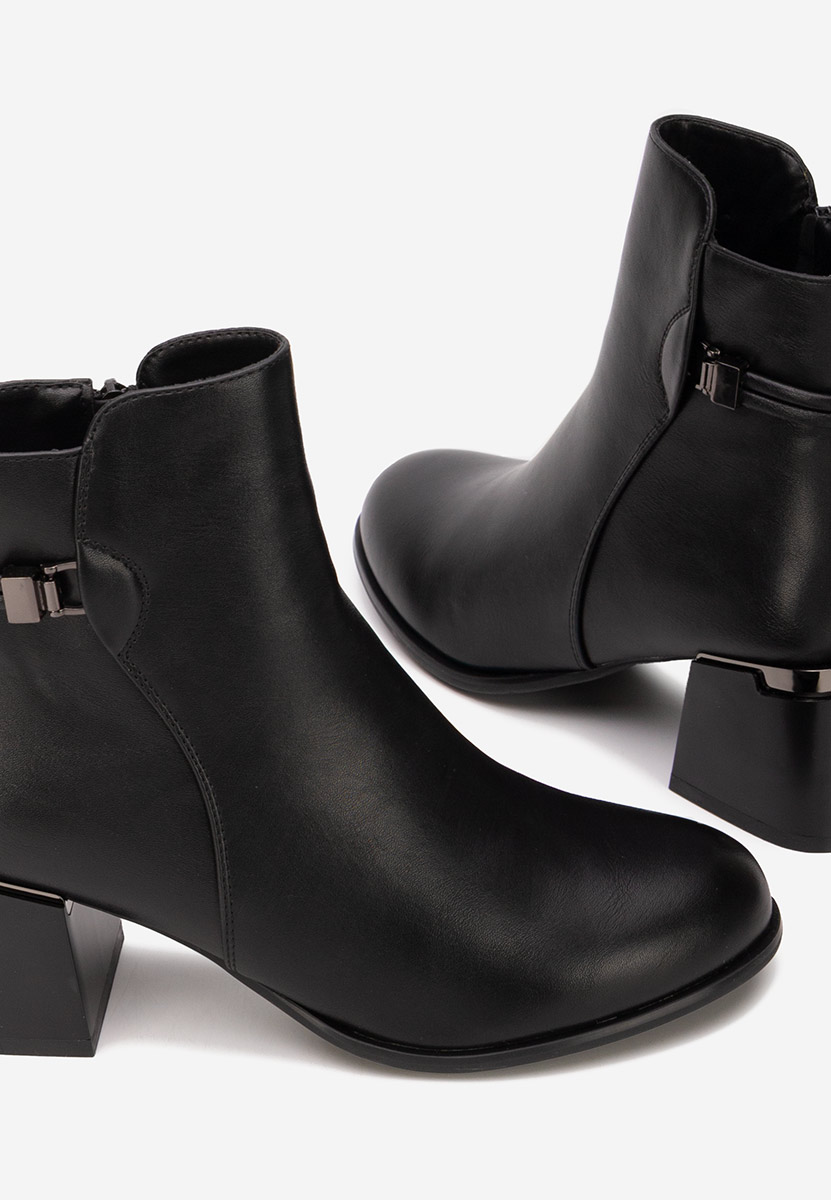 Botine cu toc gros Selvoria negre