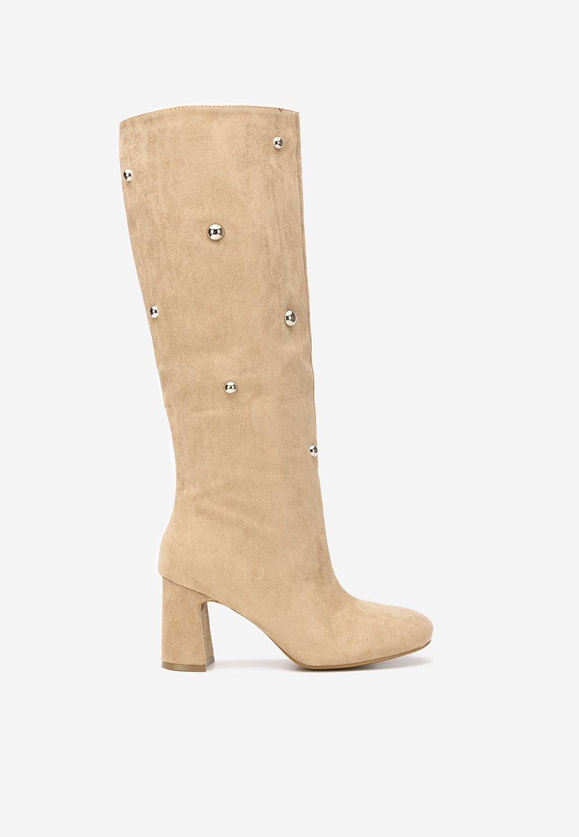 Cizme cu toc gros Noielia kaki