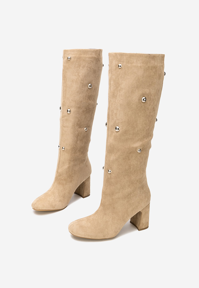 Cizme cu toc gros Noielia kaki