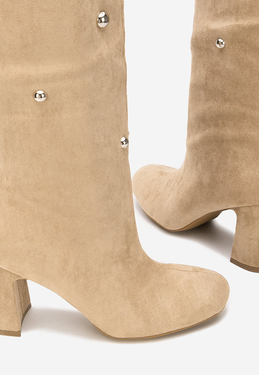 Cizme cu toc gros Noielia kaki