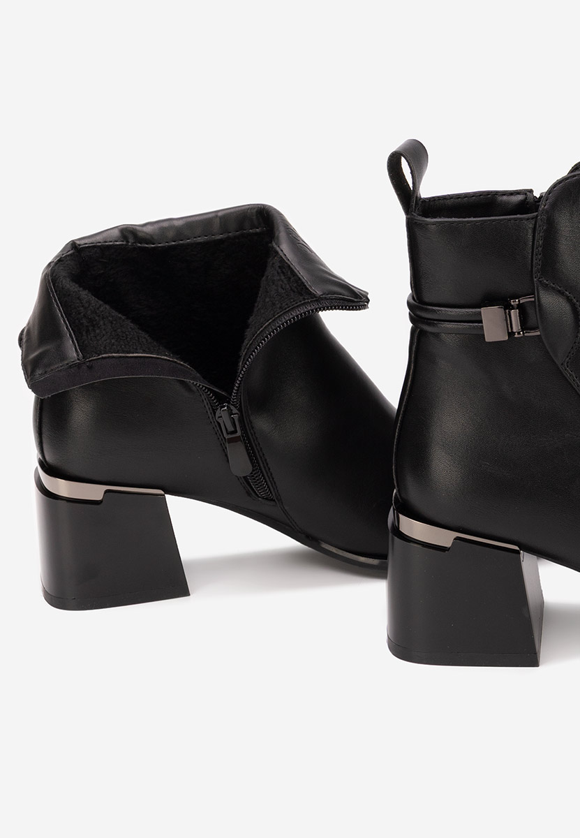Botine cu toc gros Selvoria negre