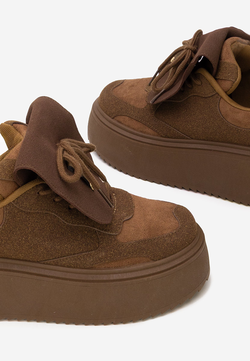 Sneakers cu platformă Oliveia maro