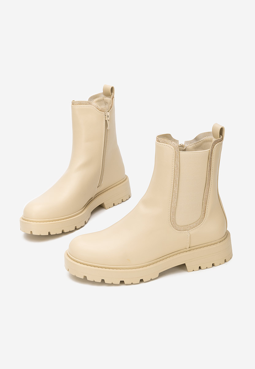 Ghete chelsea dama Brisaya bej
