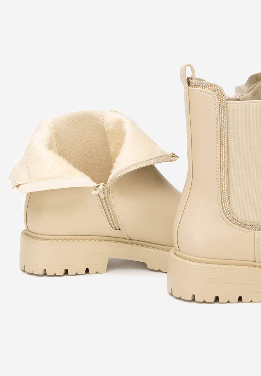 Ghete chelsea dama Brisaya bej