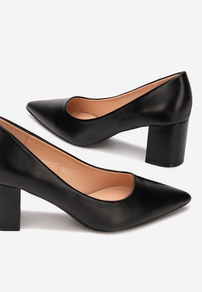 Pantofi cu toc gros Brivara negri