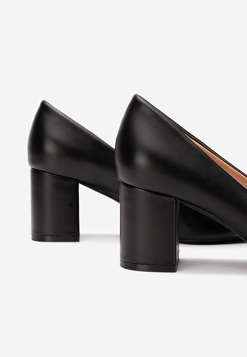 Pantofi cu toc gros Brivara negri