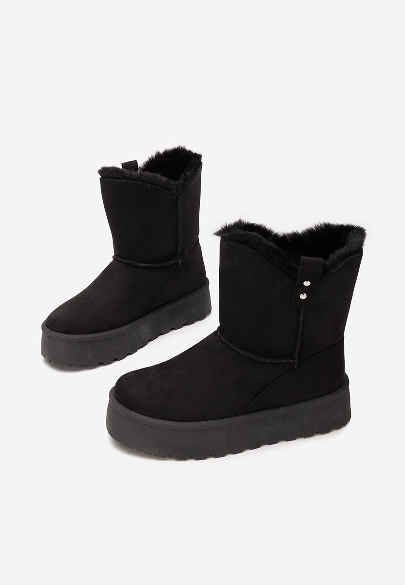 Cizme tip ugg cu platformă Reika negre