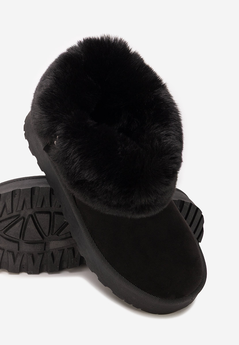 Cizme tip ugg cu platformă Reika negre
