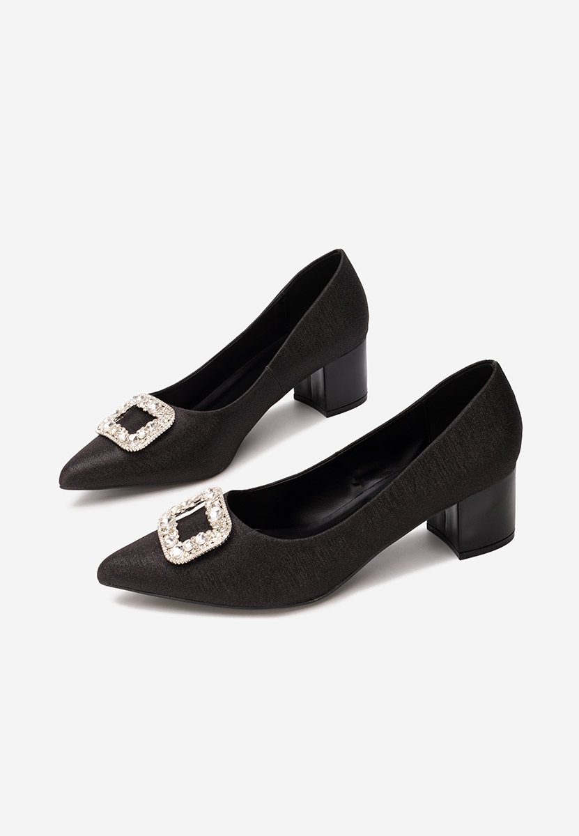 Pantofi cu toc gros Osania negri