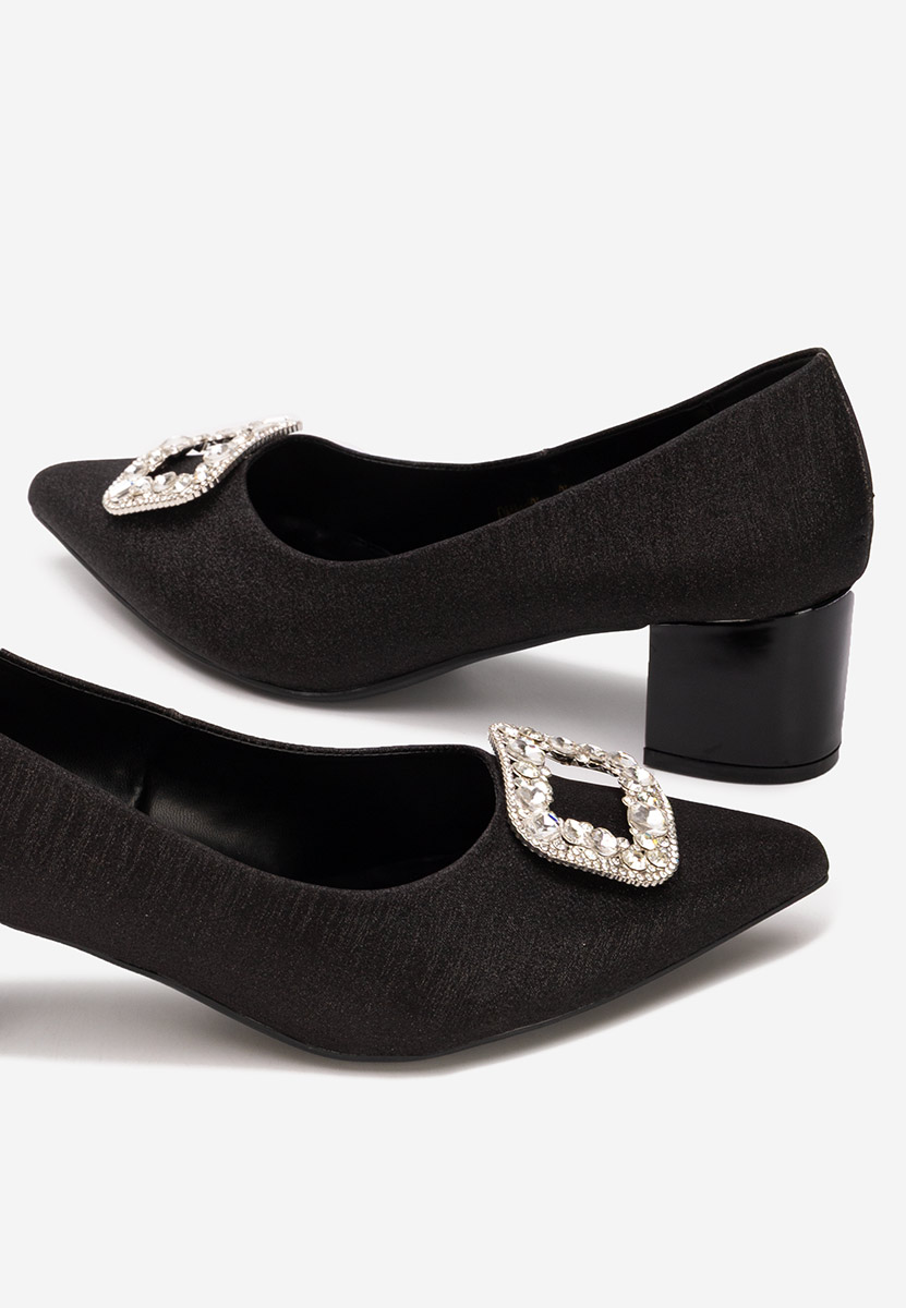 Pantofi cu toc gros Osania negri