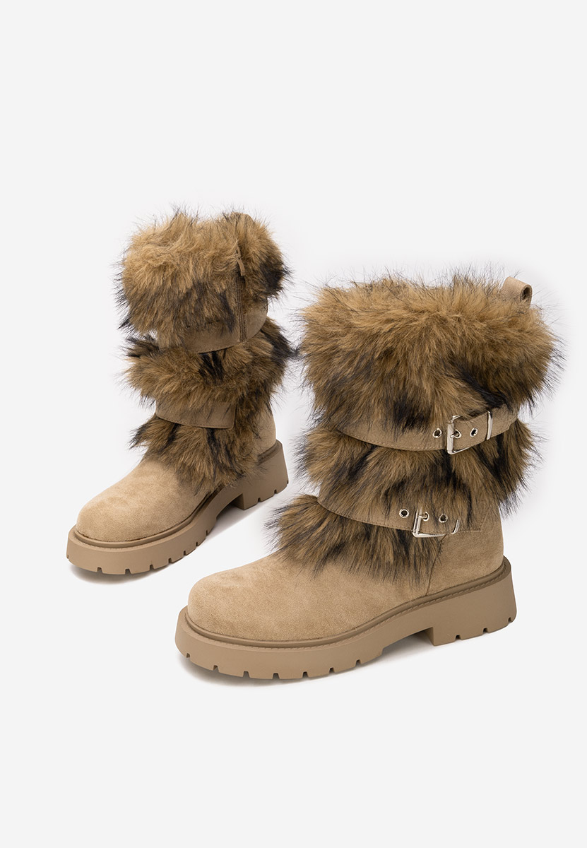 Cizme imblanite dama Nelisia kaki