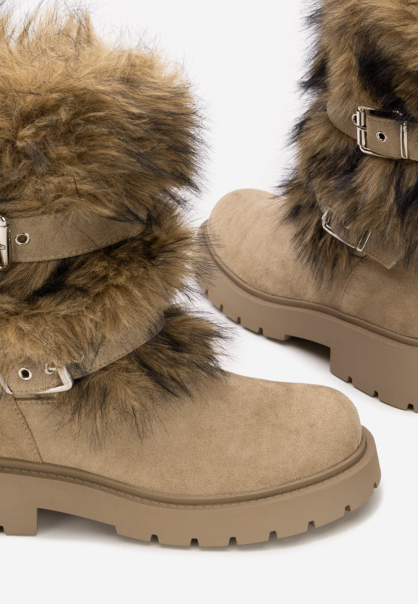 Cizme imblanite dama Nelisia kaki