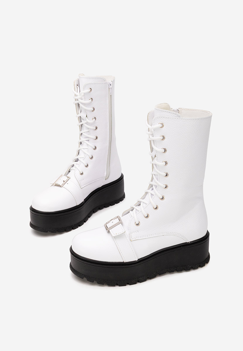 Ghete dama piele Sorelia albe