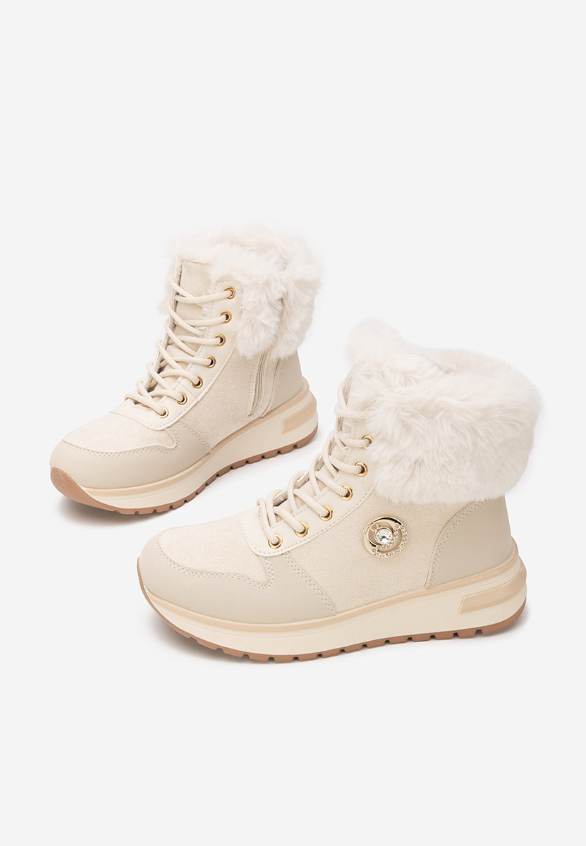 Sneakers dama imblaniti Grisia bej