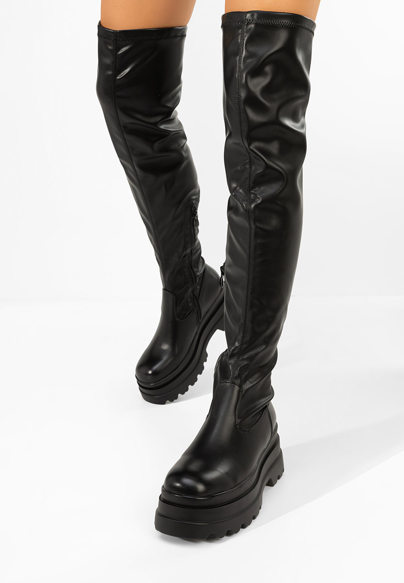 Cizme lungi peste genunchi Melyna V2 negre Cizme lungi peste genunchi Melyna V2 negre