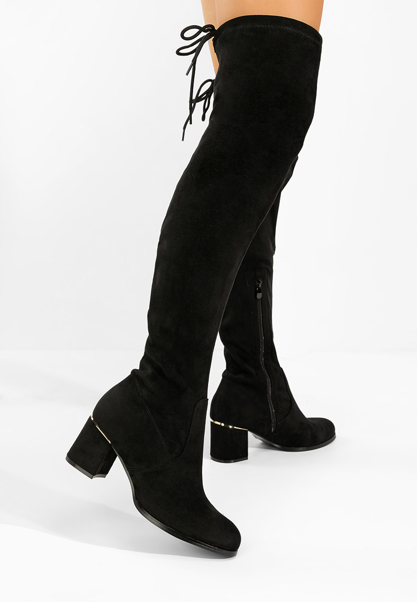 Cizme lungi peste genunchi Anelissa negre Cizme lungi peste genunchi Anelissa negre