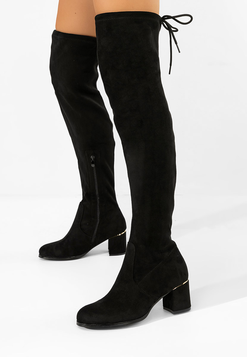 Cizme lungi peste genunchi Anelissa negre Cizme lungi peste genunchi Anelissa negre