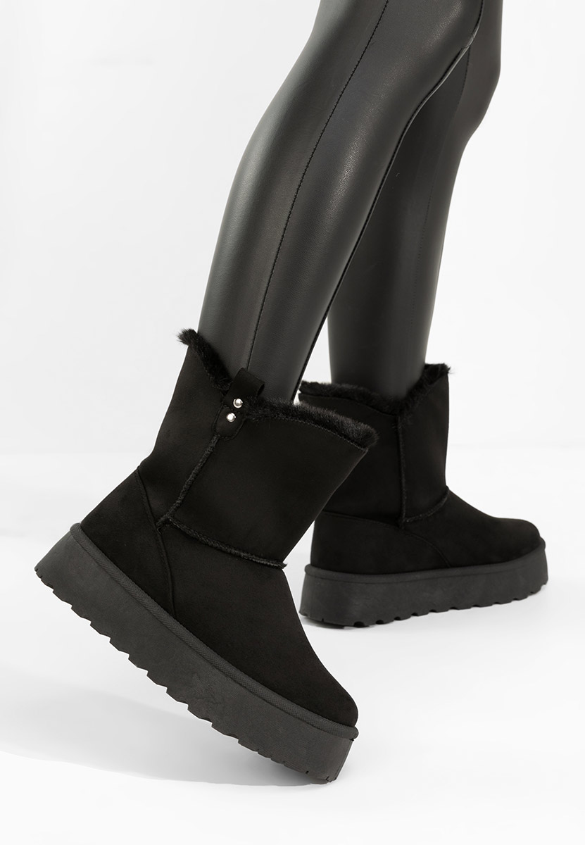 Cizme tip ugg cu platformă Reika negre