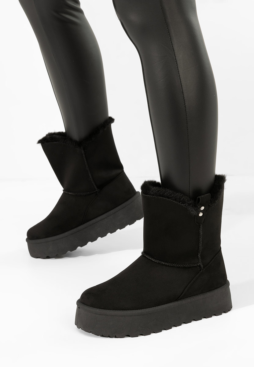 Cizme tip ugg cu platformă Reika negre