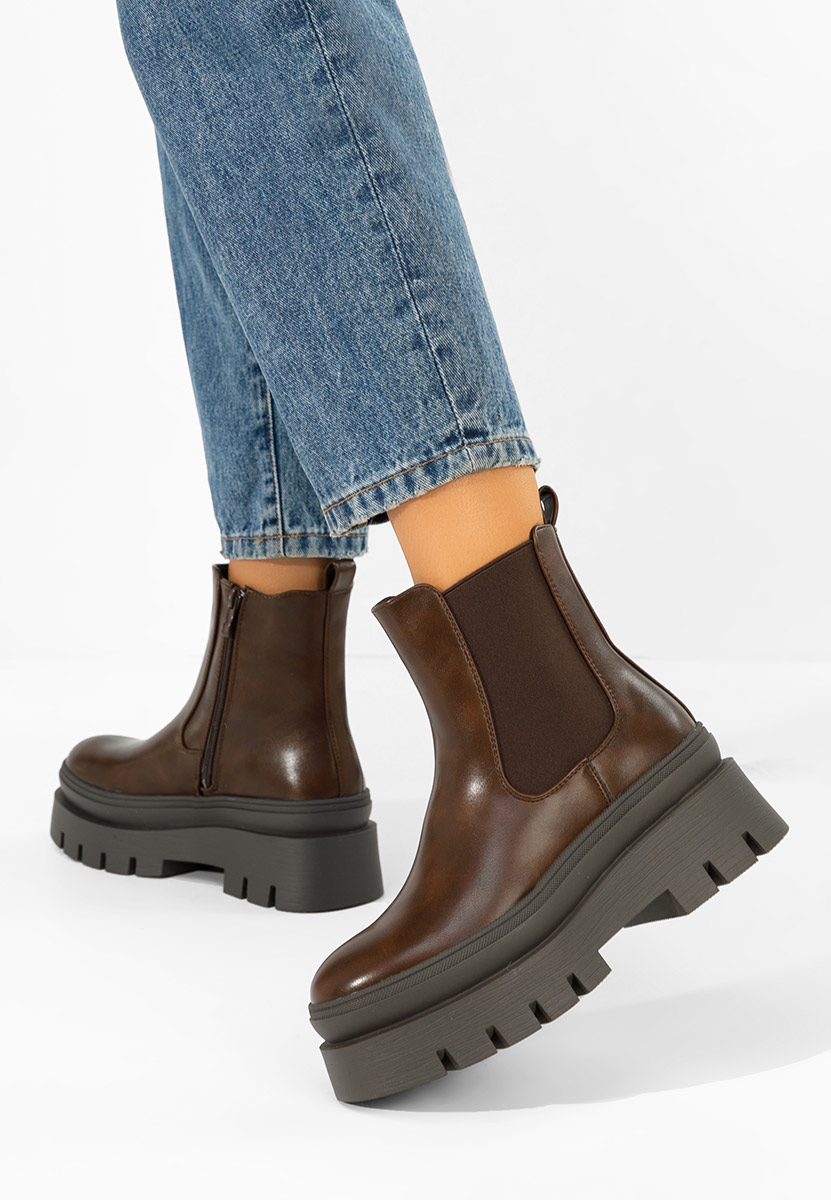 Ghete chelsea dama Solia V2 maro