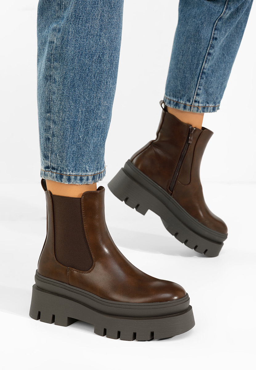 Ghete chelsea dama Solia V2 maro