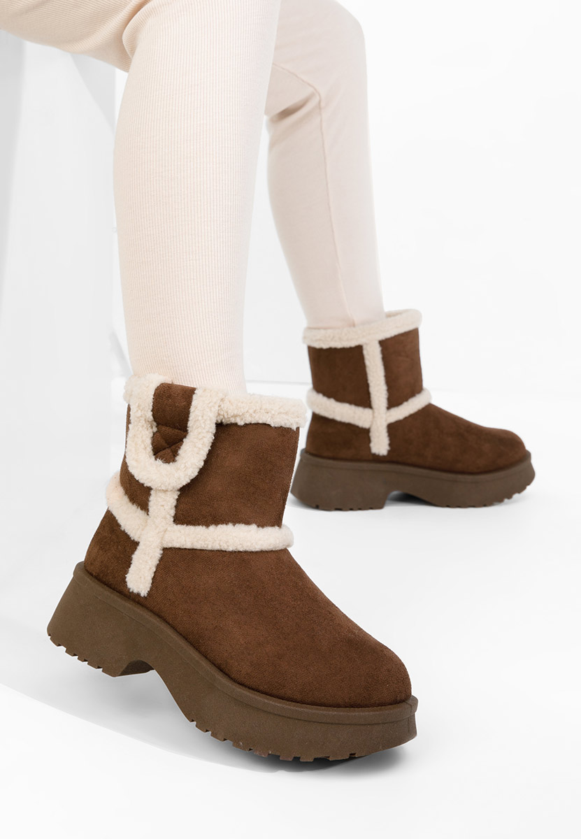 Cizme tip ugg Sicona maro