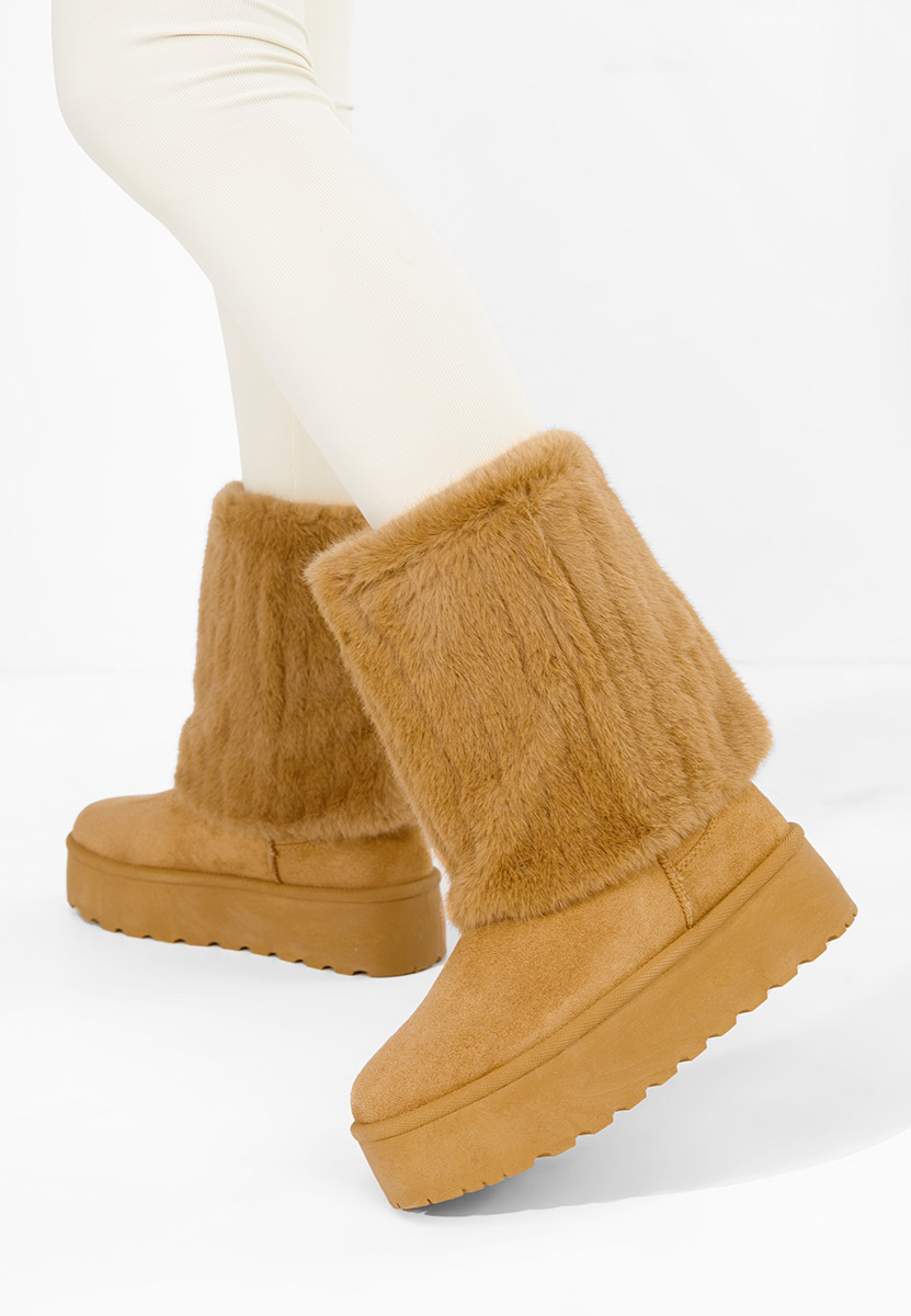 Cizme imblanite dama Myria V2 camel