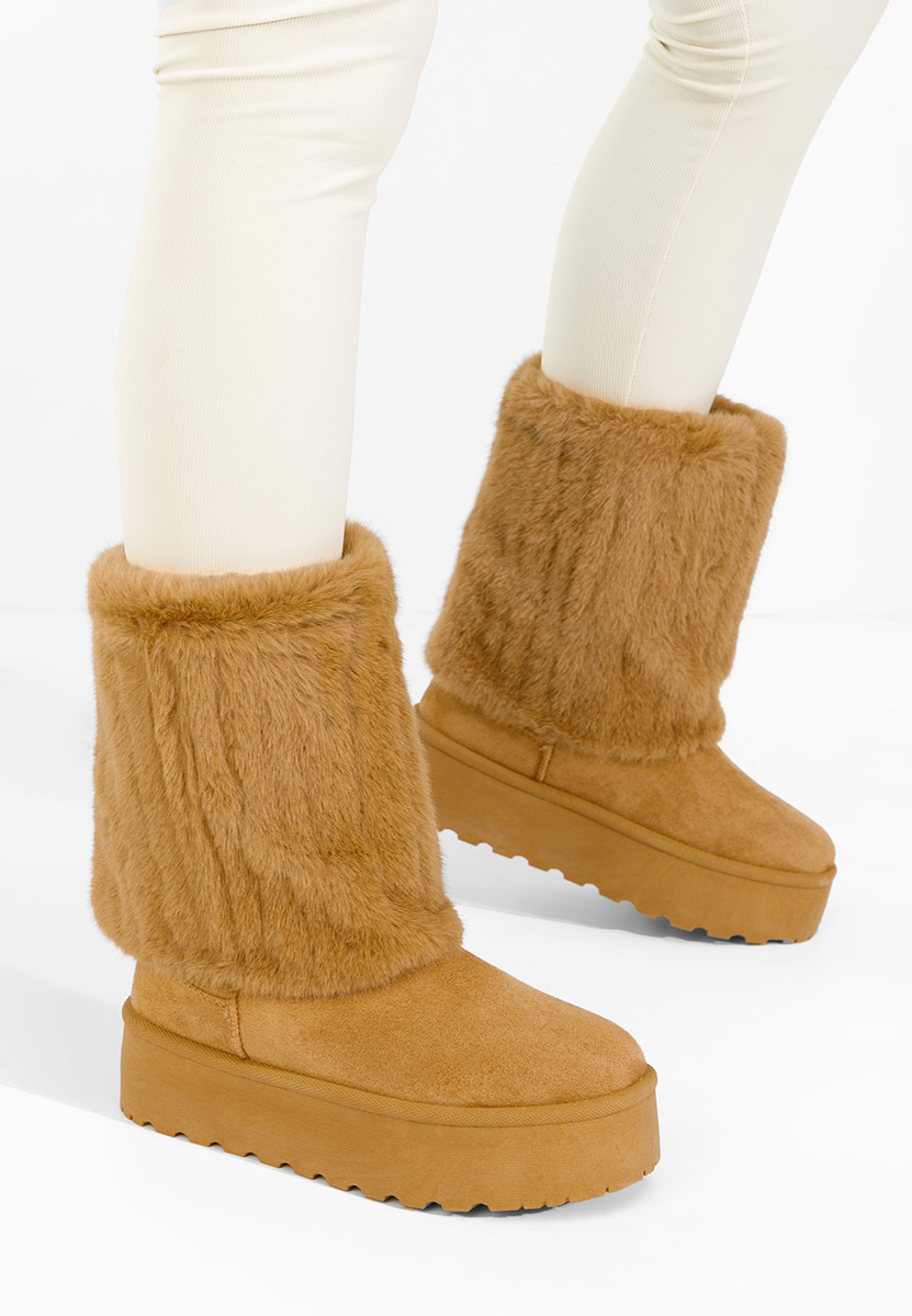 Cizme imblanite dama Myria V2 camel