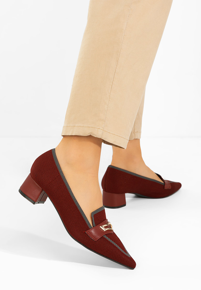 Pantofi cu toc mic Dianey grena