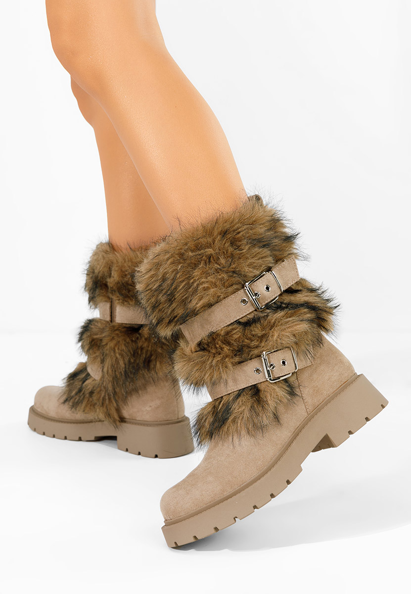 Cizme imblanite dama Nelisia kaki