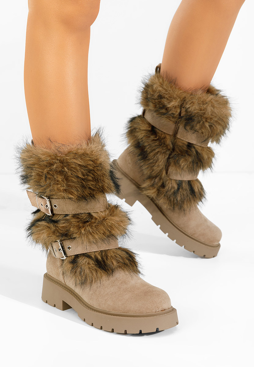 Cizme imblanite dama Nelisia kaki