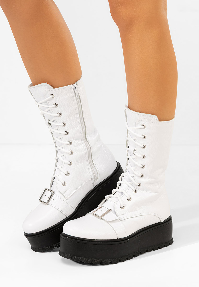 Ghete dama piele Sorelia albe