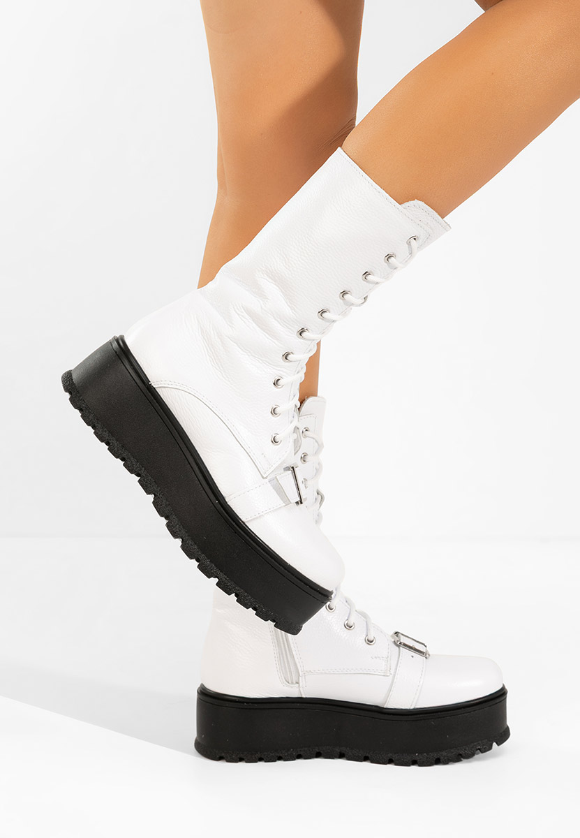 Ghete dama piele Sorelia albe