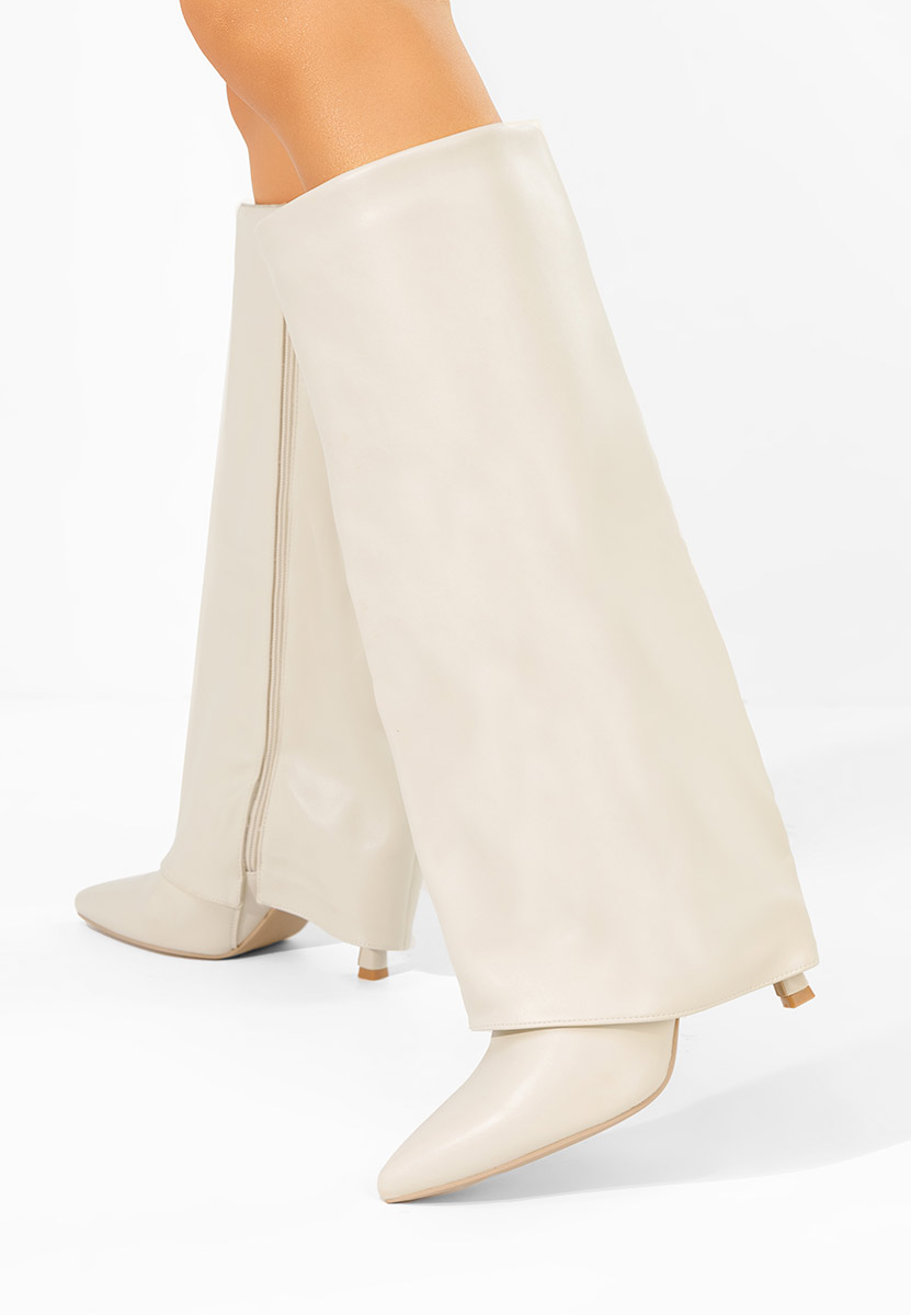 Cizme cu toc subtire Brynora bej