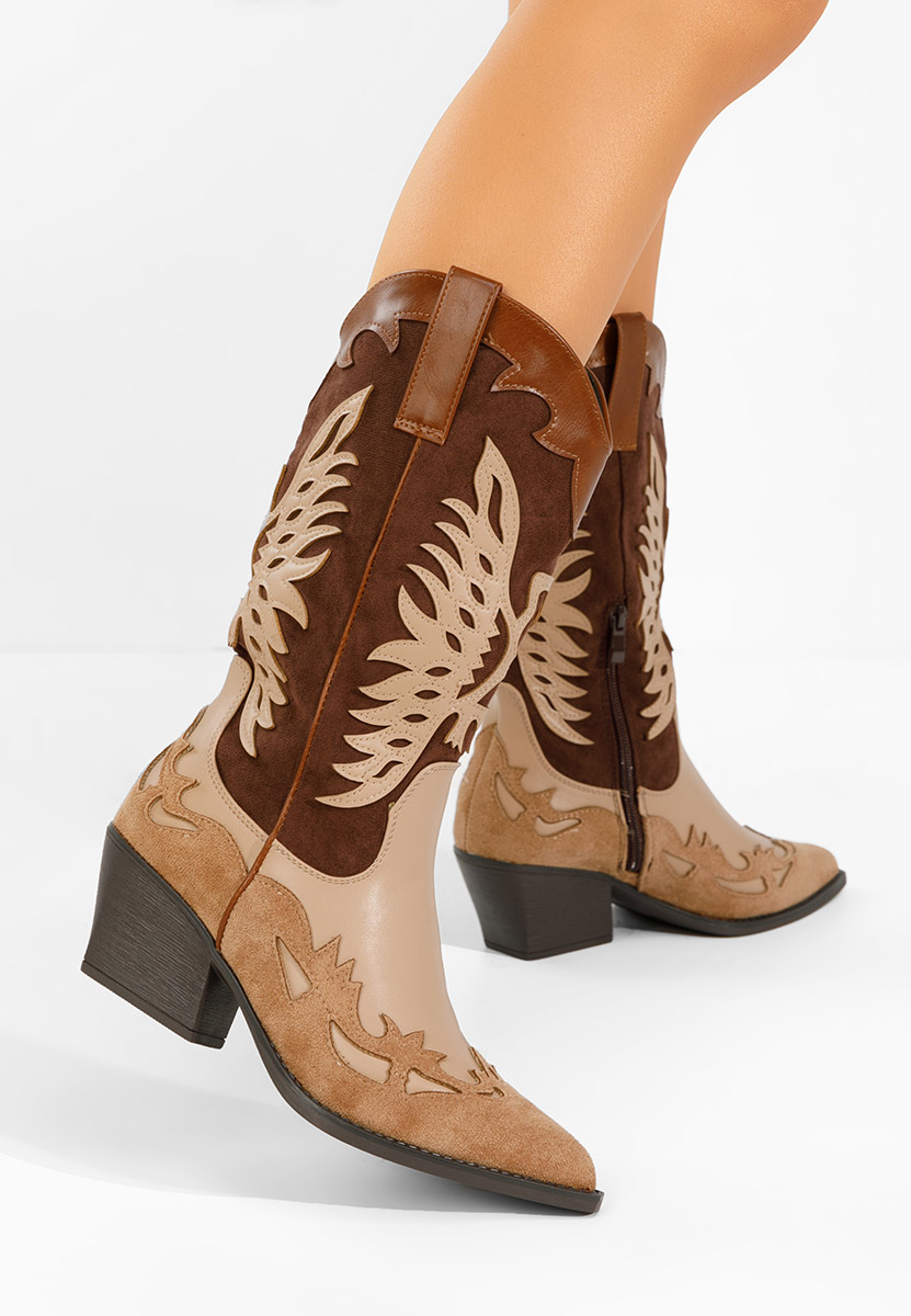 Cizme cowboy damă Jasnira maro