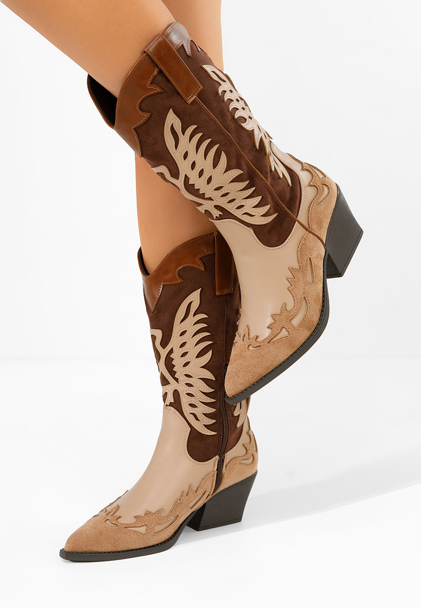 Cizme cowboy damă Jasnira maro