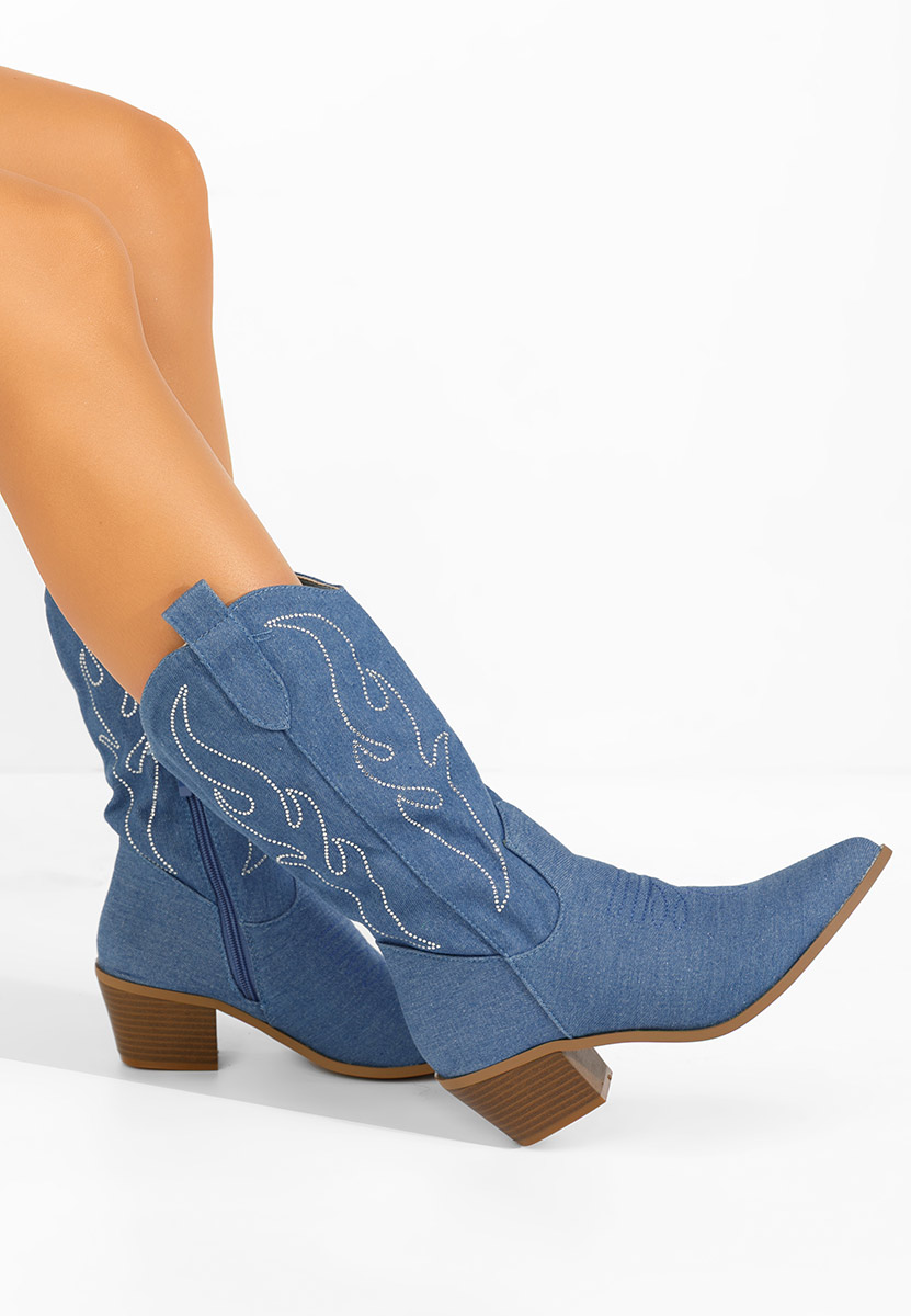 Cizme cowboy damă Gevina denim