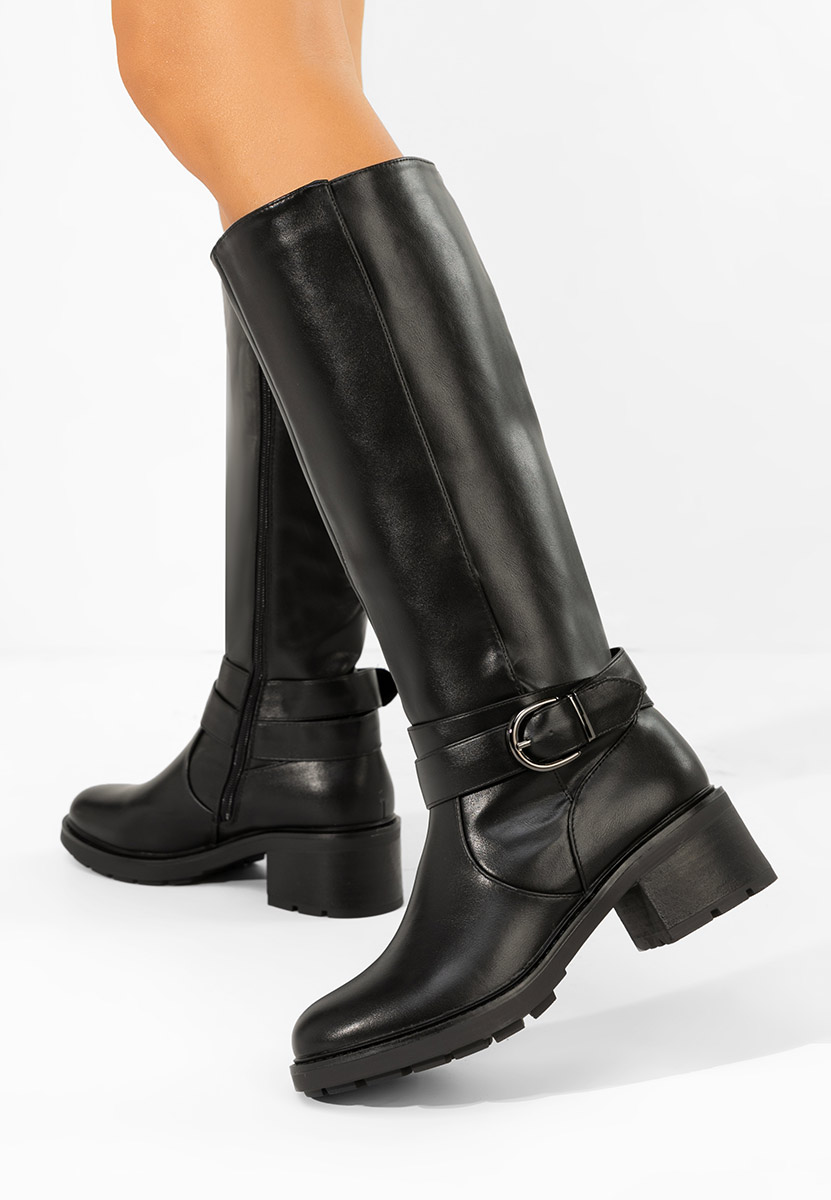 Cizme cu toc gros Esteria negre