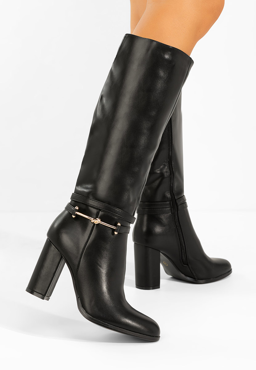 Cizme cu toc gros Dresara negre