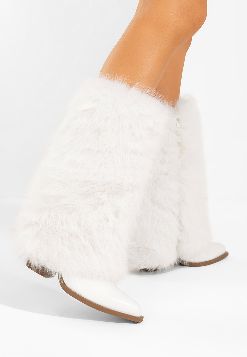 Cizme imblanite dama Olivine albe