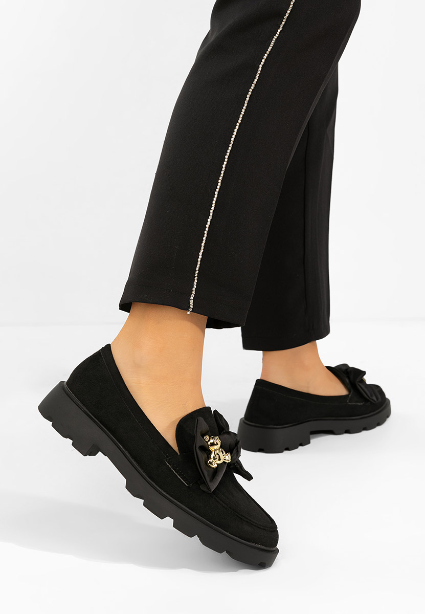 Mocasini cu talpa groasa Desana negri