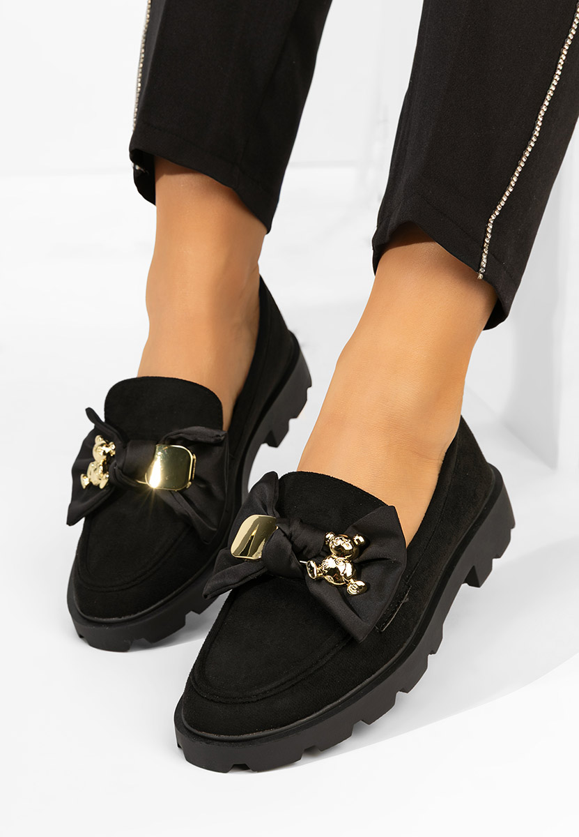 Mocasini cu talpa groasa Desana negri