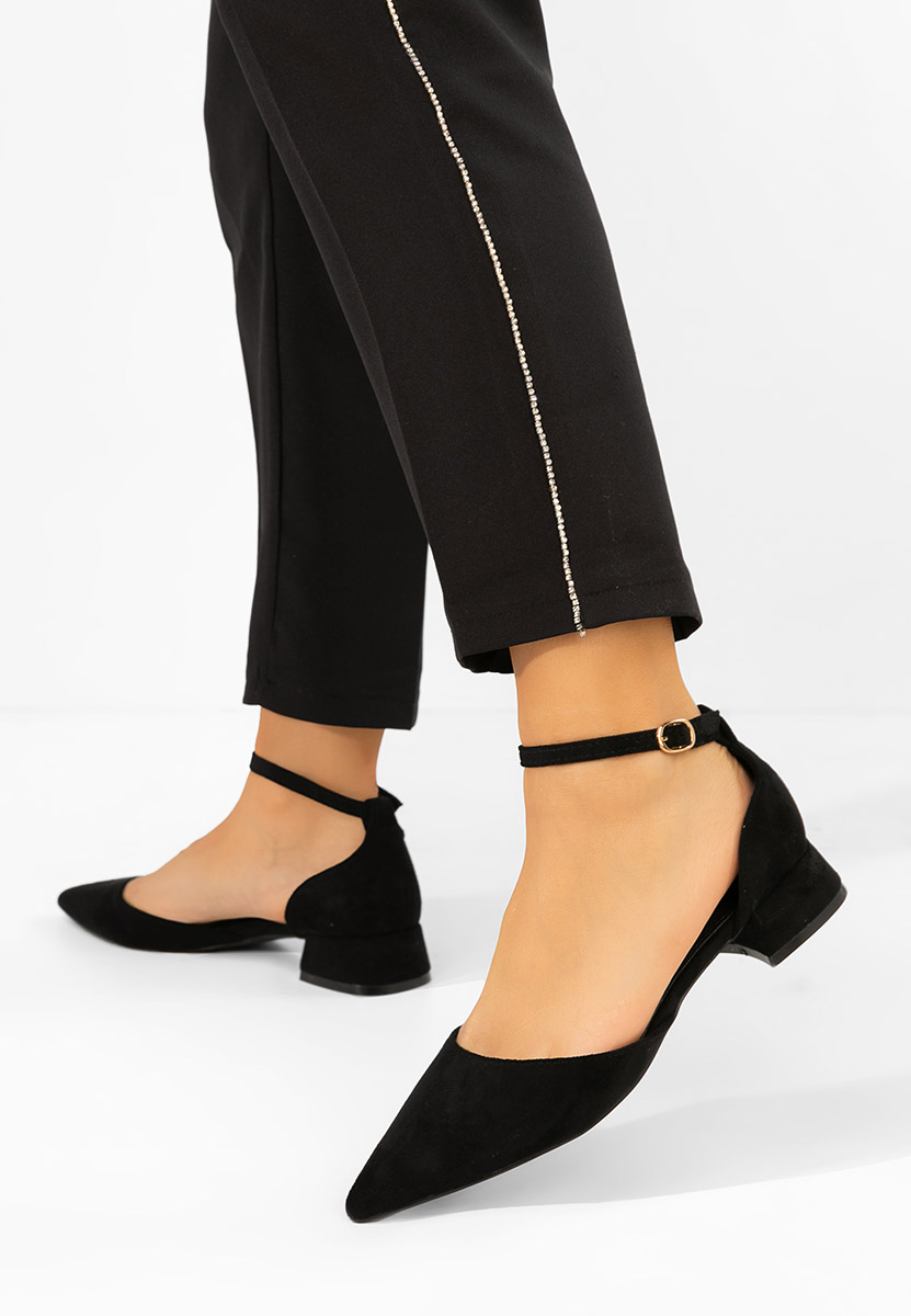 Pantofi cu toc gros Rubenia negri