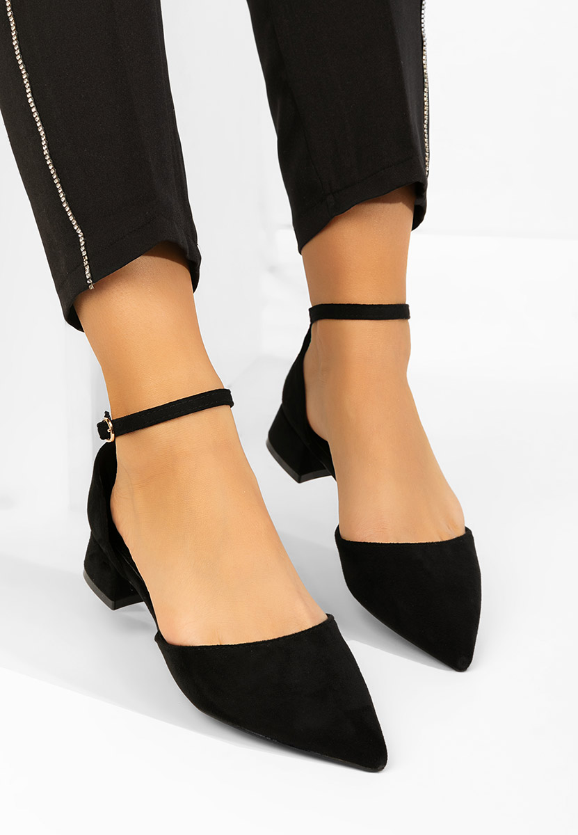 Pantofi cu toc gros Rubenia negri