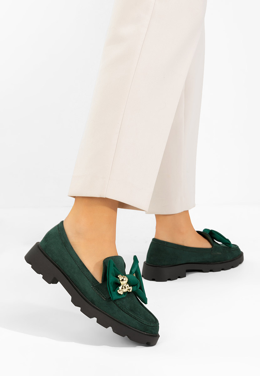 Mocasini cu talpa groasa Desana verzi