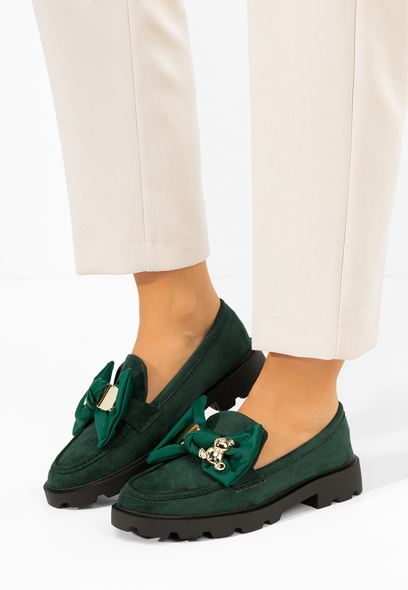 Mocasini cu talpa groasa Desana verzi